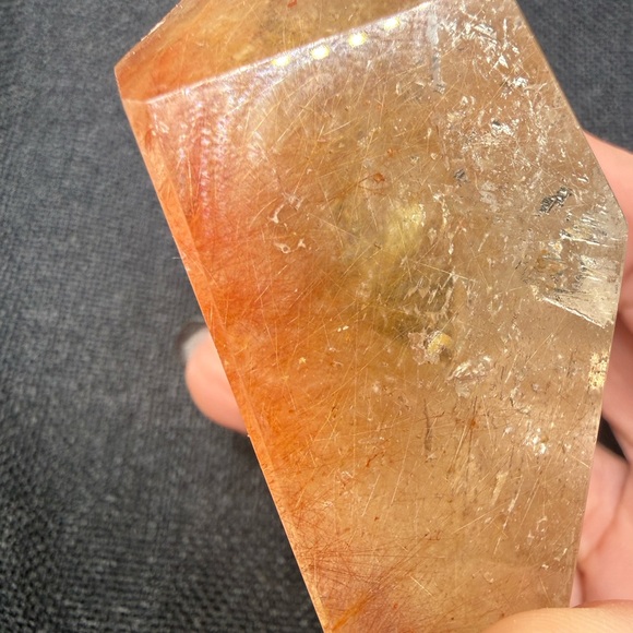 RARE Red & Copper Rutilated Quartz Free Form - Picture 8 of 9